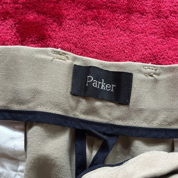 Parker Mens Khaki Shorts Adjustable Waist Size 38H - Picture 2 of 11